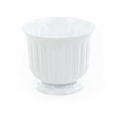 Цветочный горшок белый мрамор Лира d162 мм, h130 мм с подставкой - 1,5 л — Полесье Россия