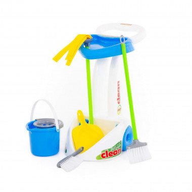 Набор Чистюля (6 элементов) с тележкой каталкой — Полесье Россия