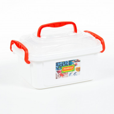 Контейнер №54 с крышкой, 285х195х155 мм, 3,6 литра (корпус белый, крышка бесцветная) — Полесье Россия