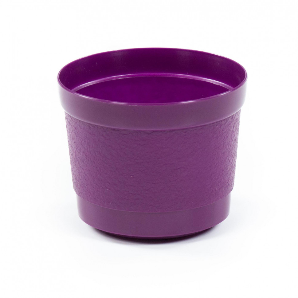 Цветочный горшок фиолетовый Жасмин d113 мм - 0,6 л, h91мм фото 1 — Полесье Россия