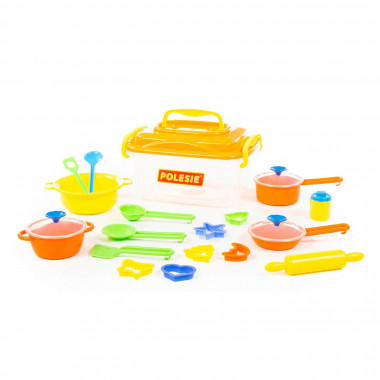 Набор детской посуды (20 элементов) , с формочками — Полесье Россия