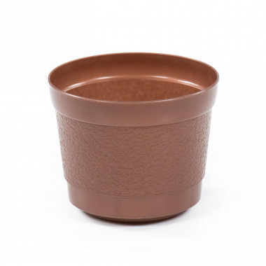 Цветочный горшок коричневый перламутр Жасмин d132 мм - 0,8 л, h105мм — Полесье Россия