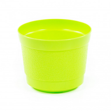 Цветочный горшок лимонно - зелёный Жасмин d132 мм - 0,8 л, h105мм — Полесье Россия