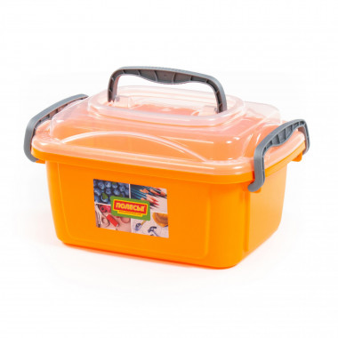 Контейнер №54 с крышкой, 285х195х155 мм, 3,6 литра (корпус светло-оранжевый, крышка бесцветная) - НЕ ПРОИЗВОДИМ — Полесье Россия