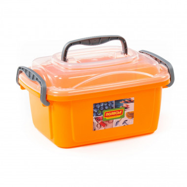 Контейнер №54 с крышкой, 285х195х155 мм, 3,6 литра (корпус светло-оранжевый, крышка бесцветная) - НЕ ПРОИЗВОДИМ — Полесье Россия